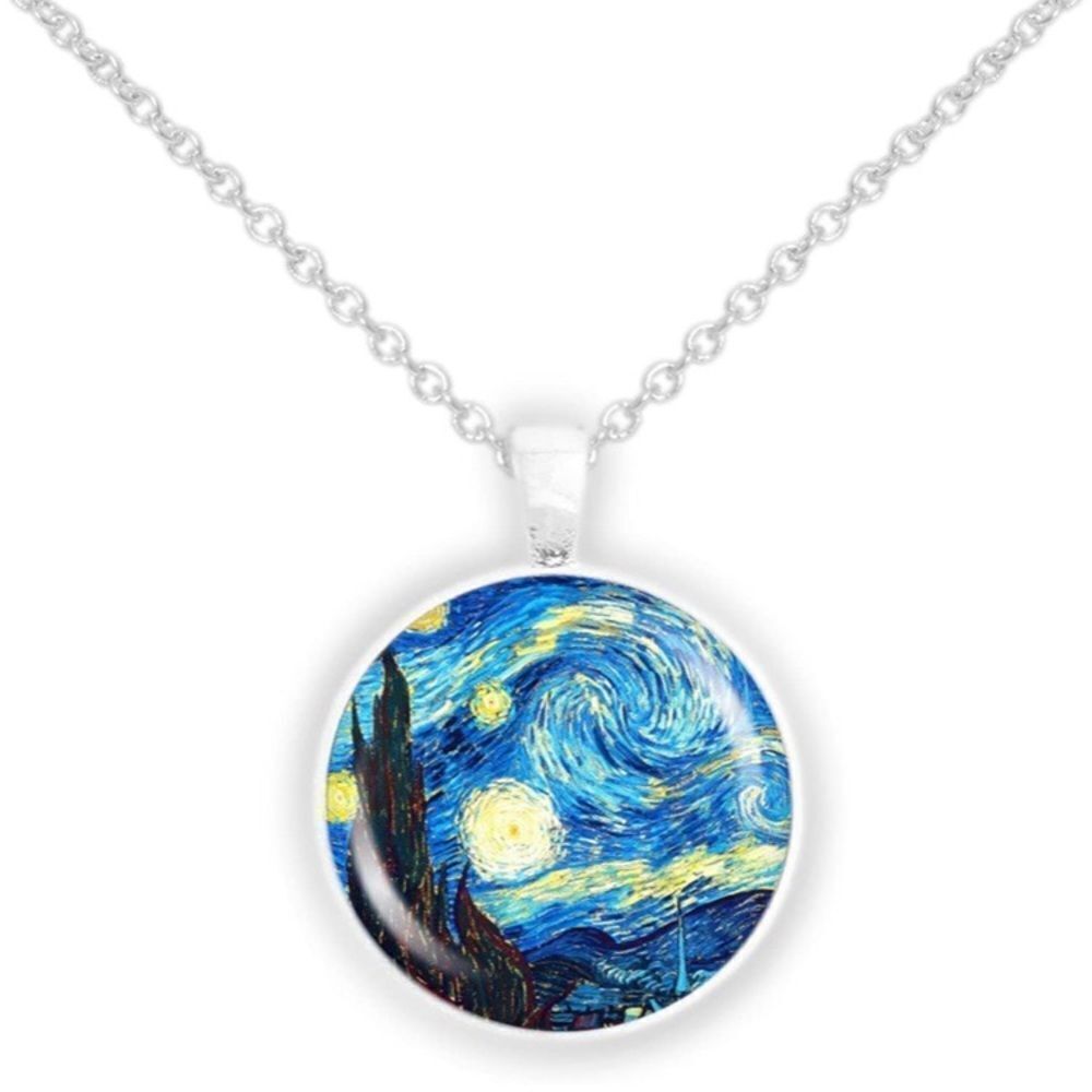 Van Gogh's Starry Night Pendant Necklace